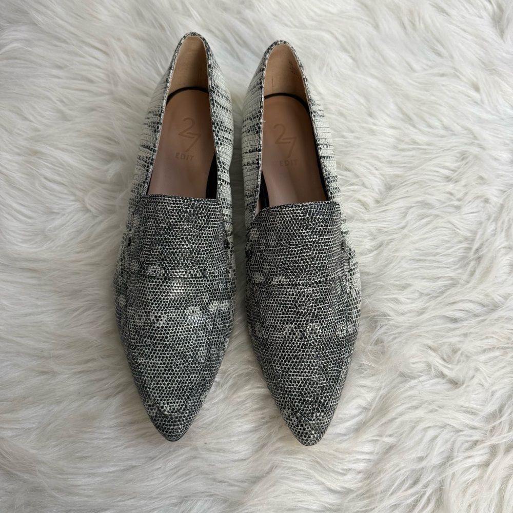 27 Edit Harlie Snakeskin Pointy Flats